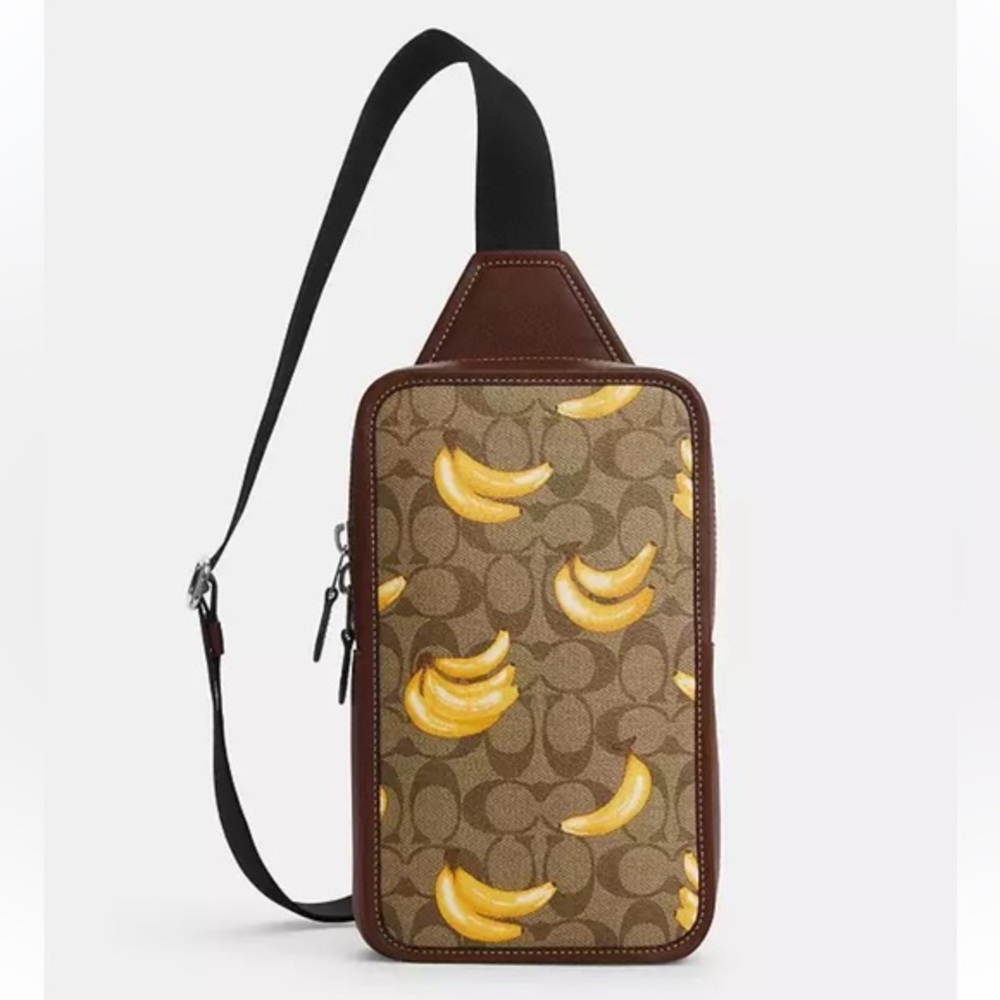 NWT COACH Sullivan Pack In‎ Signature Canvas With Banana Print - Picture 5 of 15